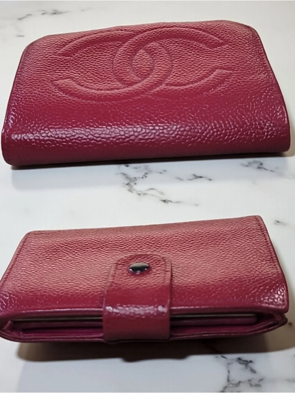 Chanel Pink Caviar Quilted Wallet-On-Chain with Gold Chain - Picture 11 of 11